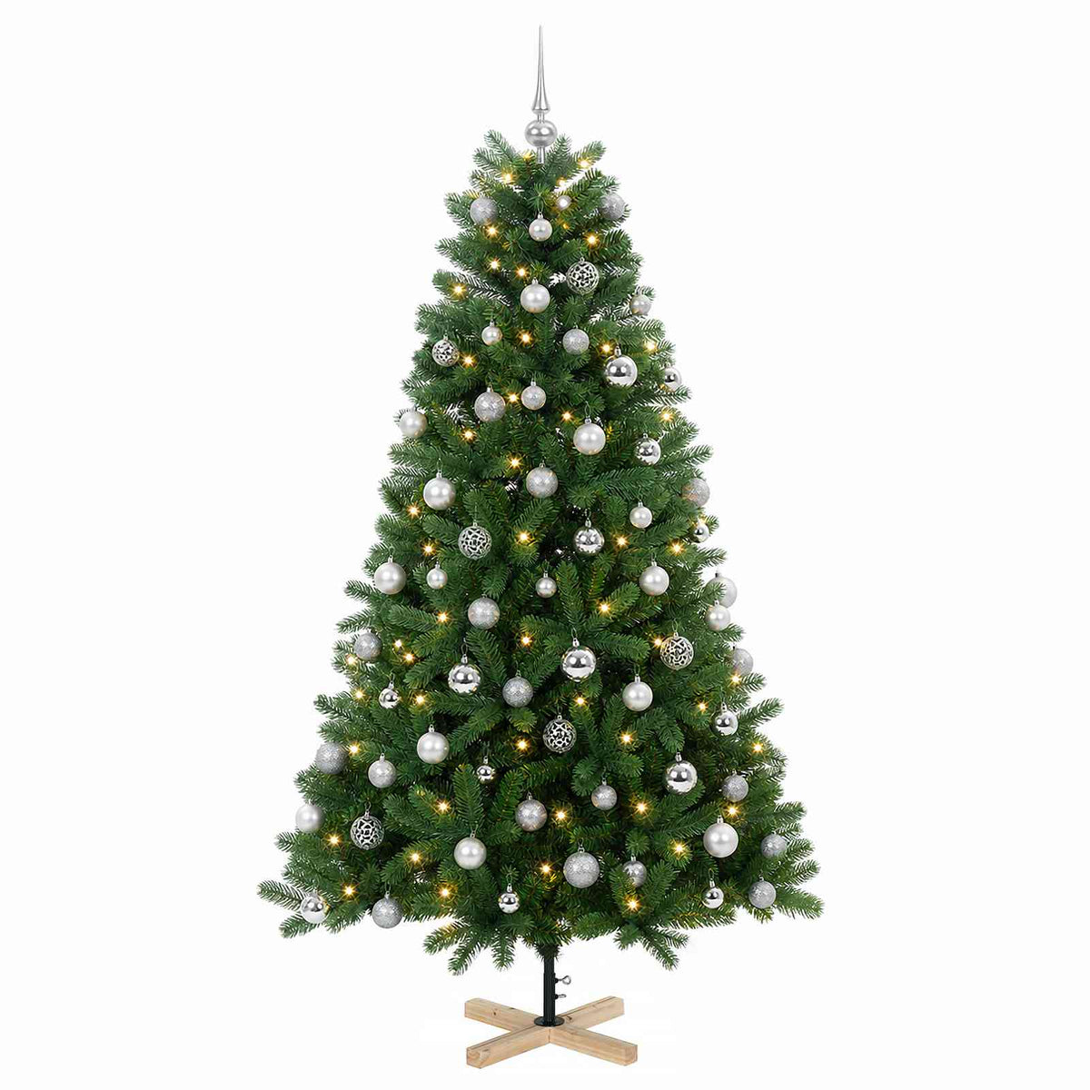 vidaXL Artificial Christmas Tree with Bauble 180 cm 300 LEDs 4