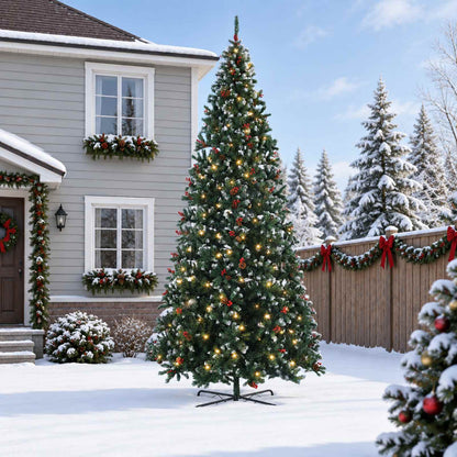Artificial Hinged Christmas Tree with Bauble 600 LEDs 500 cm with LEDs