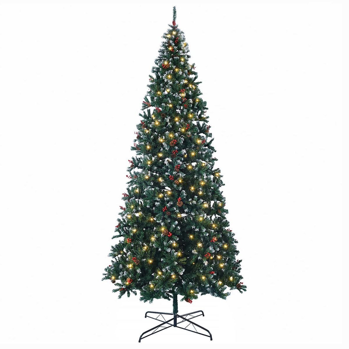 vidaXL Artificial Hinged Christmas Tree 500 cm 900 LEDs Warm White 4