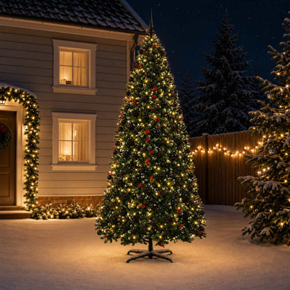 vidaXL Artificial Hinged Christmas Tree with Bauble 500 cm 900 LEDs 3