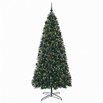 vidaXL Artificial Hinged Christmas Tree with Bauble 400 cm 600 LEDs 4