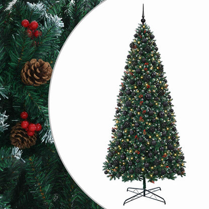 vidaXL Artificial Hinged Christmas Tree with Bauble 500 cm 900 LEDs 2
