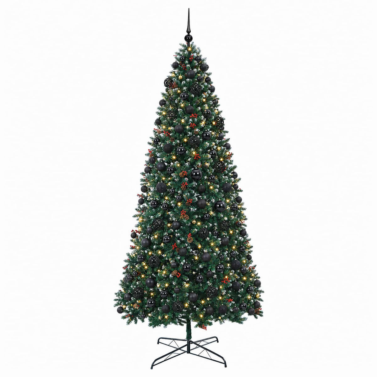 vidaXL Artificial Hinged Christmas Tree with Bauble 500 cm 900 LEDs 4