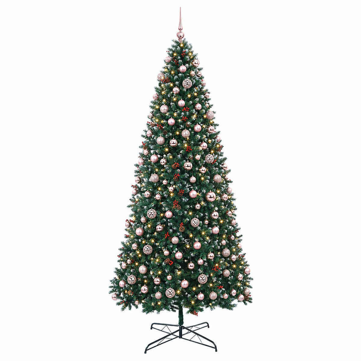 vidaXL Artificial Hinged Christmas Tree with Bauble 400 cm 600 LEDs 4