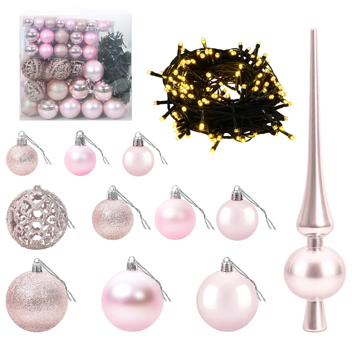 vidaXL Artificial Hinged Christmas Tree with Bauble 500 cm 900 LEDs 6