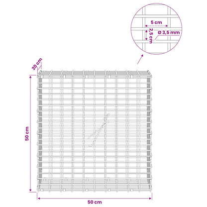 Gabion with 3.5 mm Wire and 5x2.5 cm Mesh 50x20x50 cm 50 cm