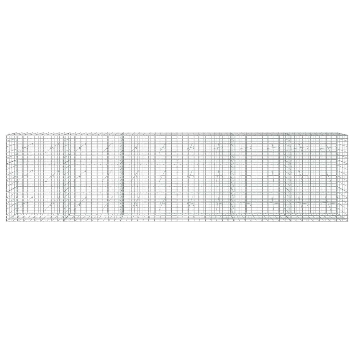 vidaXL Gabion with 3.5 mm Wire and 5x10 cm Mesh 600x20x150 cm 3