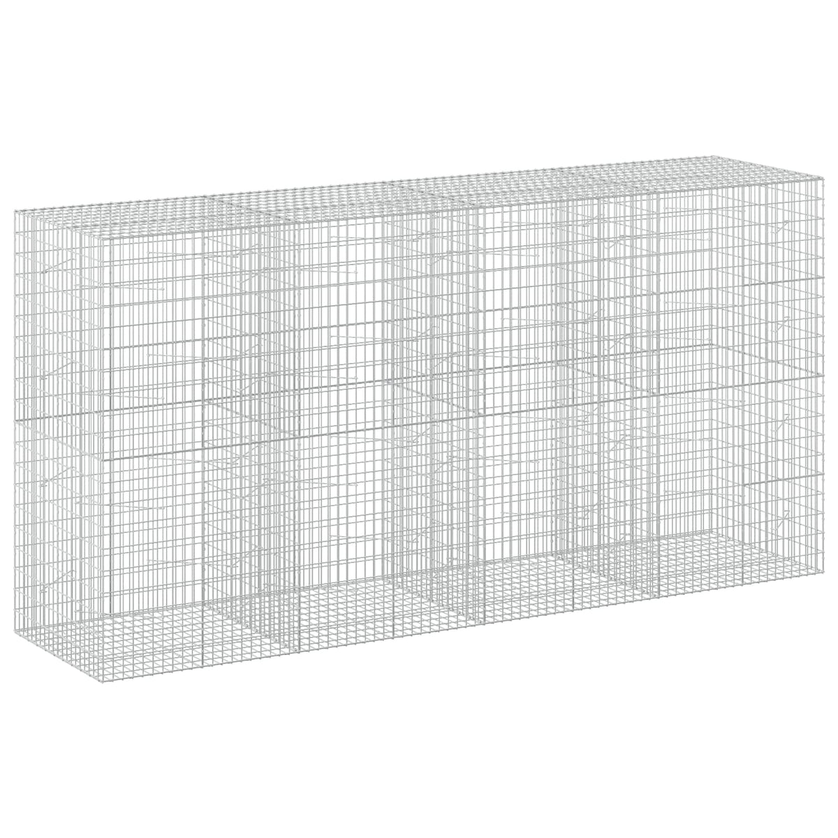 vidaXL Gabion with 3.5 mm Wire and 5x10 cm Mesh 400x100x200 cm 2