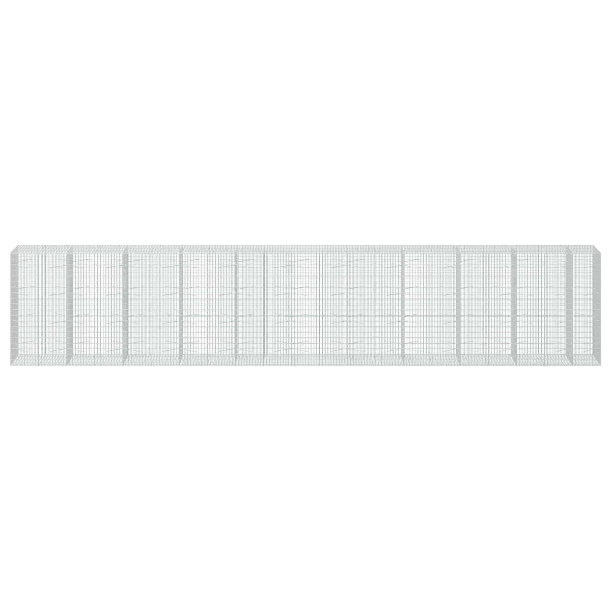 Gabion with 3.5 mm Wire and 5x10 cm Mesh 1050x100x200 cm Height 200 cm Thickness 100 cm 1050–1200 cm 1050 cm