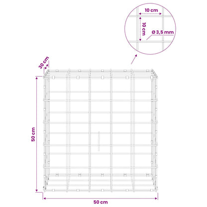 Gabion with 3.5 mm Wire and 10x10 cm Mesh 50x30x50 cm 50 cm