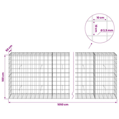 Gabion with 3.5 mm Wire and 10x10 cm Mesh 1050x50x100 cm 1050 cm