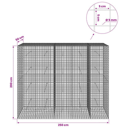vidaXL Gabion with 5 mm Wire and 5x5 cm Mesh 250x50x200 cm 6