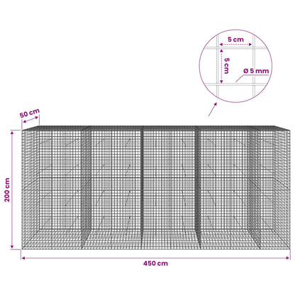 vidaXL Gabion with 5 mm Wire and 5x5 cm Mesh 450x50x200 cm 6