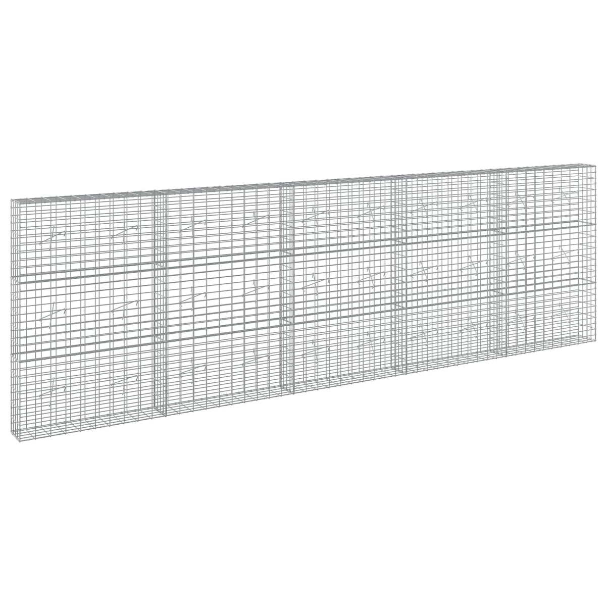 vidaXL Gabion with 5 mm Wire and 5x10 cm Mesh 500x20x150 cm 2