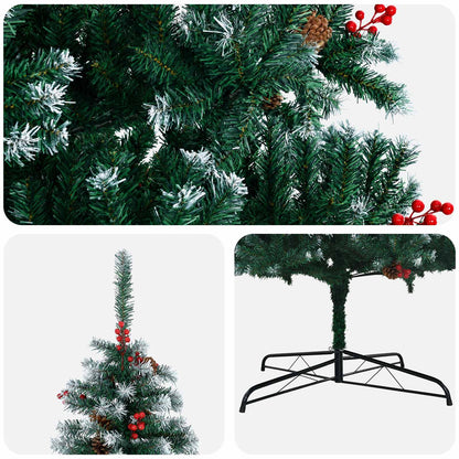 vidaXL Artificial Christmas Tree 500 cm PVC and Steel Green and White 4