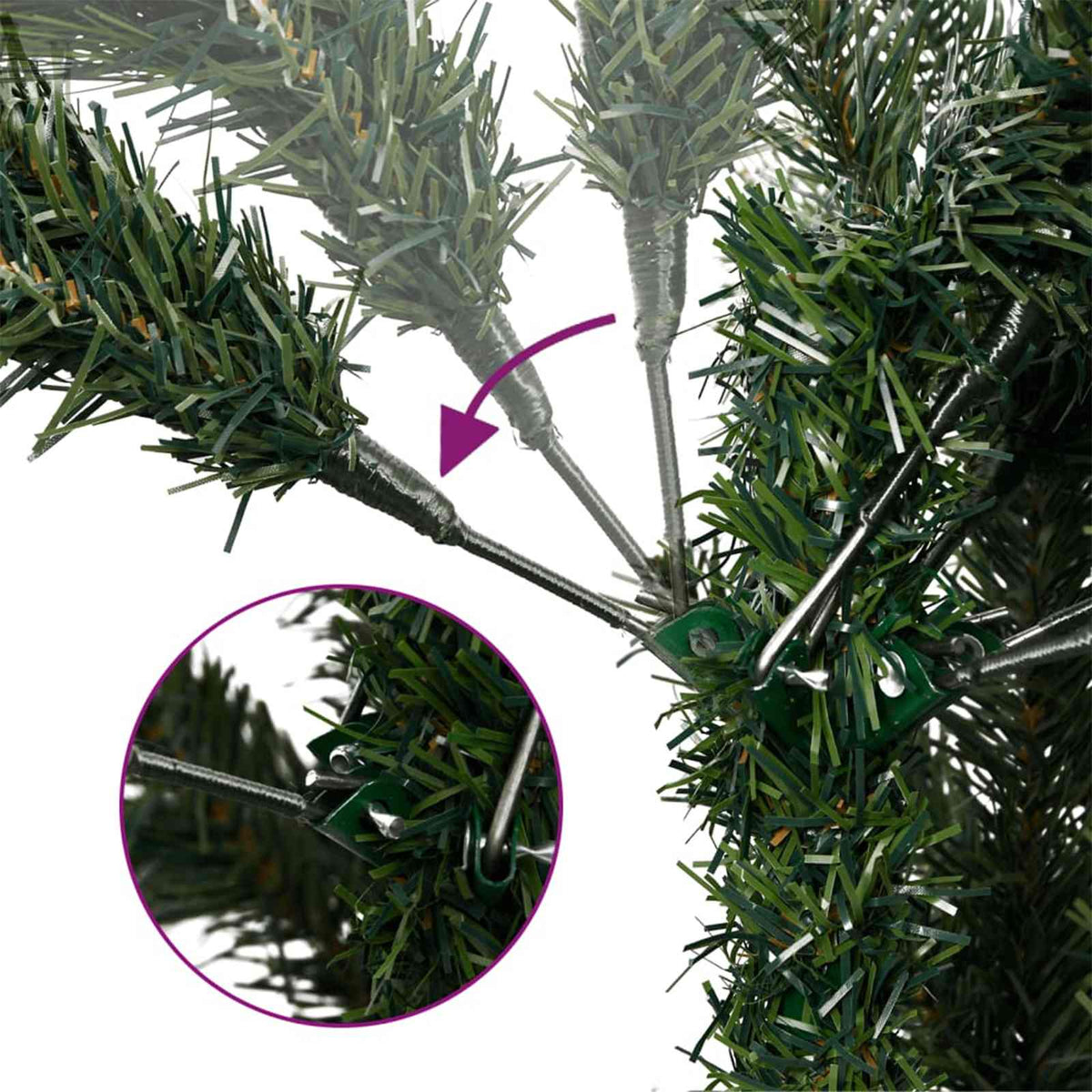 vidaXL Artificial Christmas Tree 500 cm PVC and Steel Green and White 5