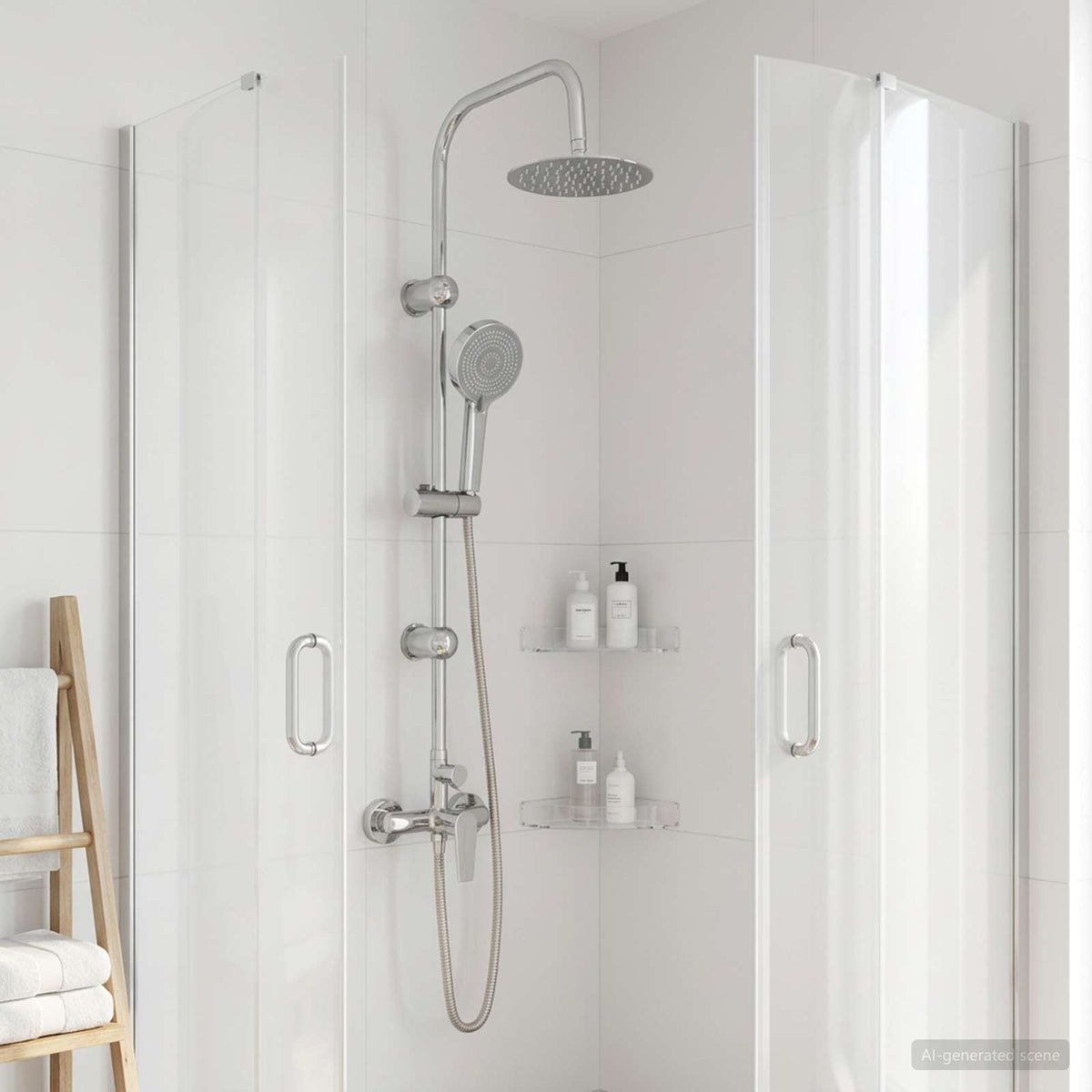 Shower System Stainless Steel 21 x 48 x 112 cm Chrome Round