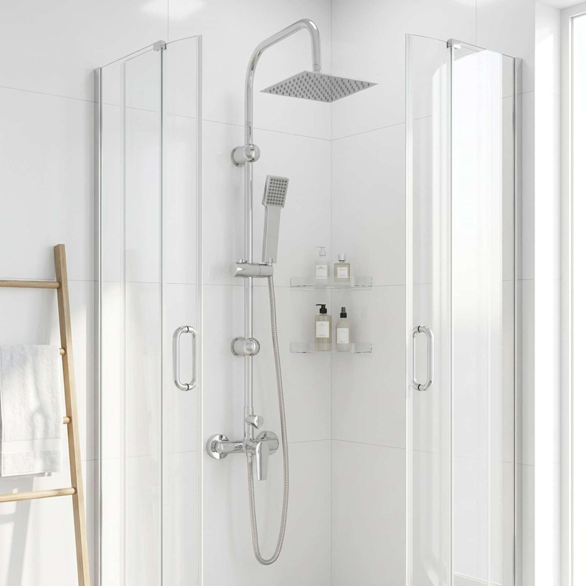 Shower System Stainless Steel 21 x 48 x 112 cm Chrome Square