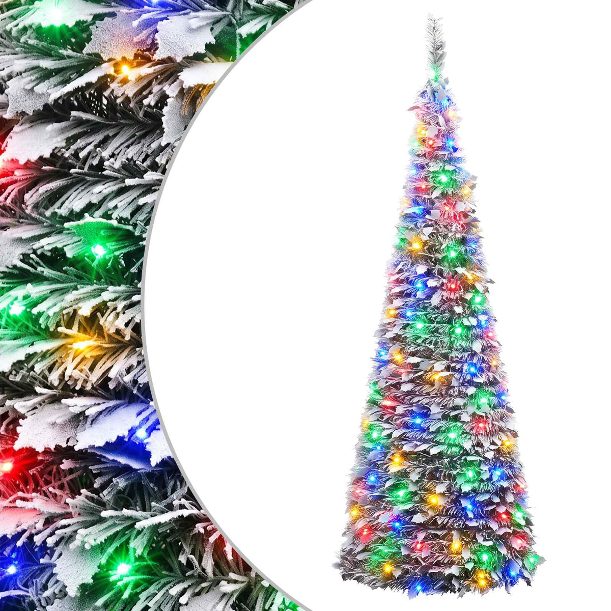 Pop Up LED Christmas Tree 100 LEDs PVC Green and white 150 cm