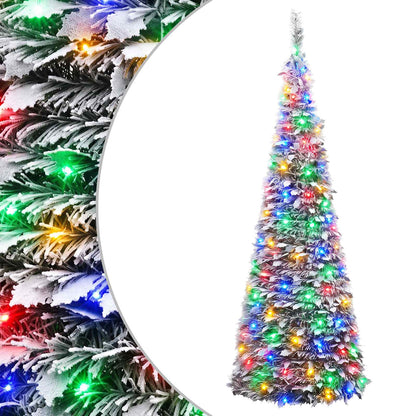 Pop Up LED Christmas Tree 100 LEDs PVC Green and white 150 cm