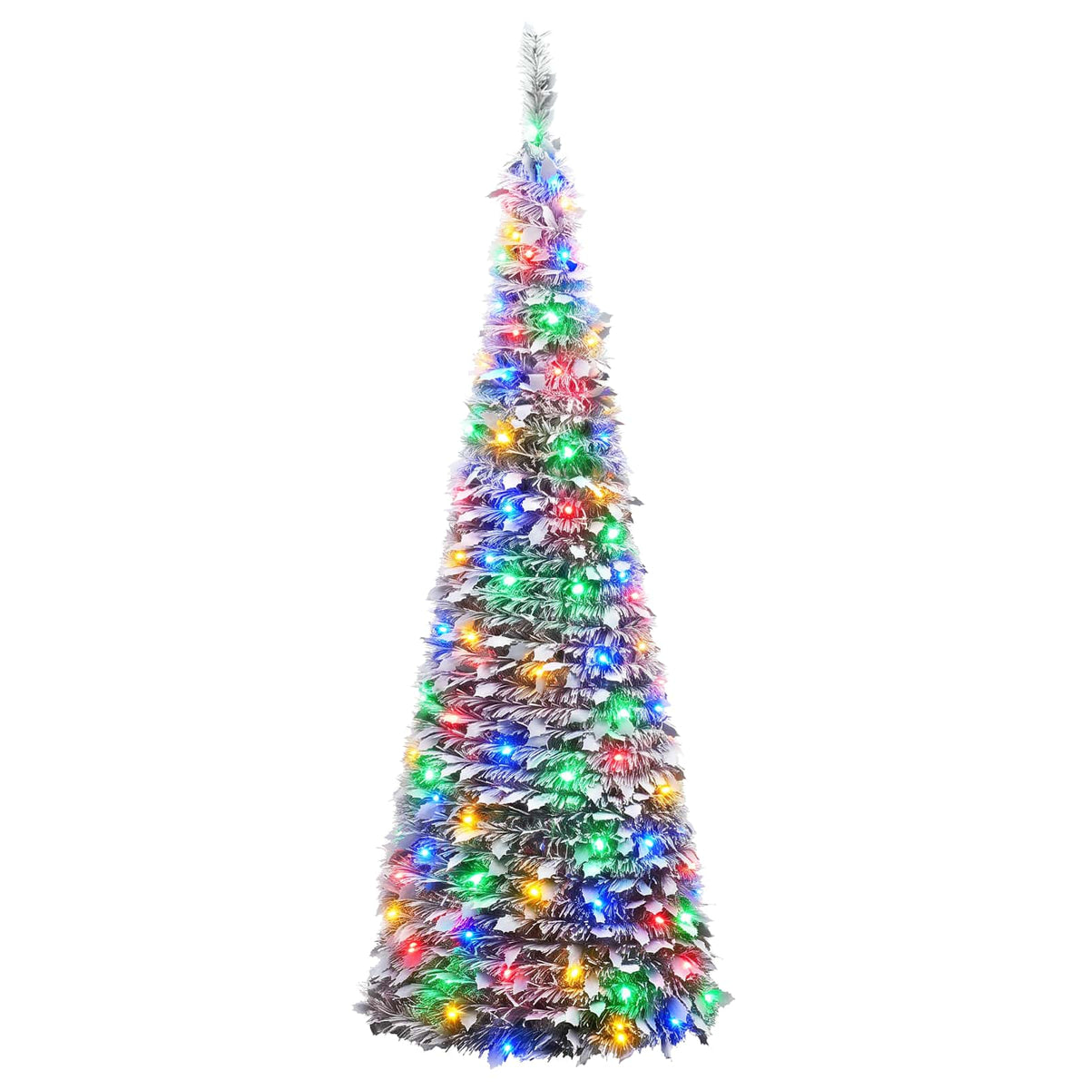 Pop Up LED Christmas Tree 100 LEDs PVC Green and white 150 cm