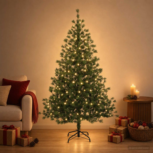 Artificial Christmas Tree with Bauble 150 LEDs with LEDs