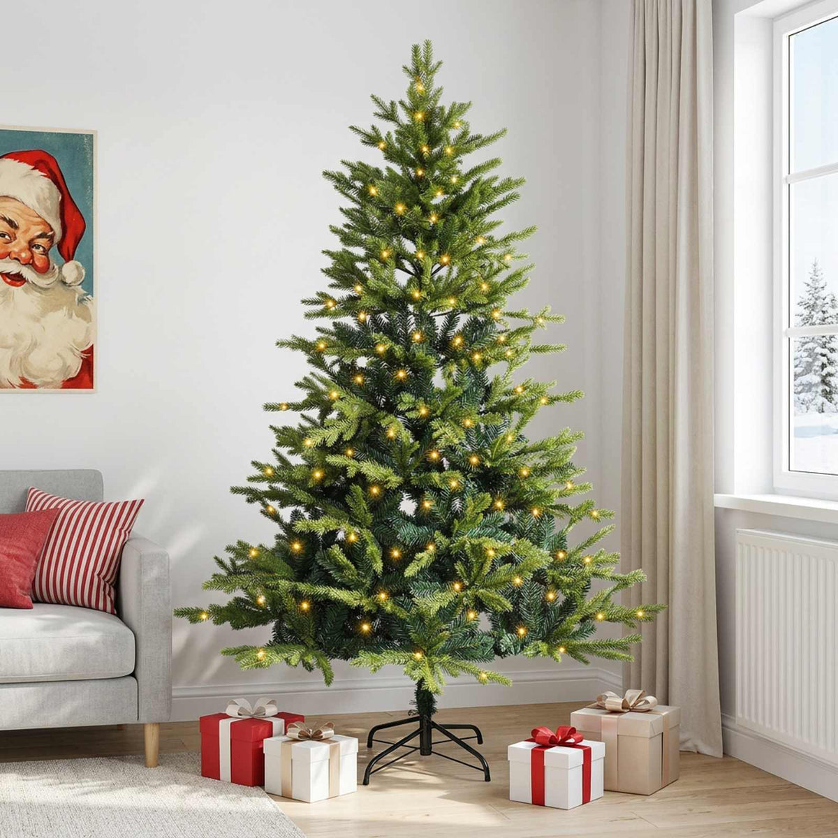 Artificial Christmas Tree Bauble LEDs Green