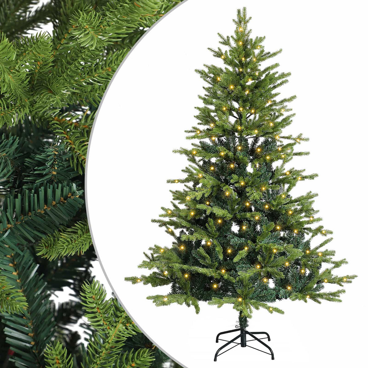 Artificial Christmas Tree Bauble LEDs Green