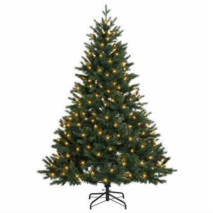 Artificial Christmas Tree with Bauble 150 LEDs Green Height 120 cm with LEDs