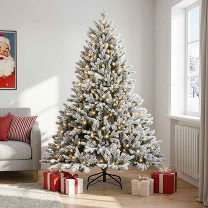Artificial Hinged Christmas Tree 300 LEDs Warm White 180 cm