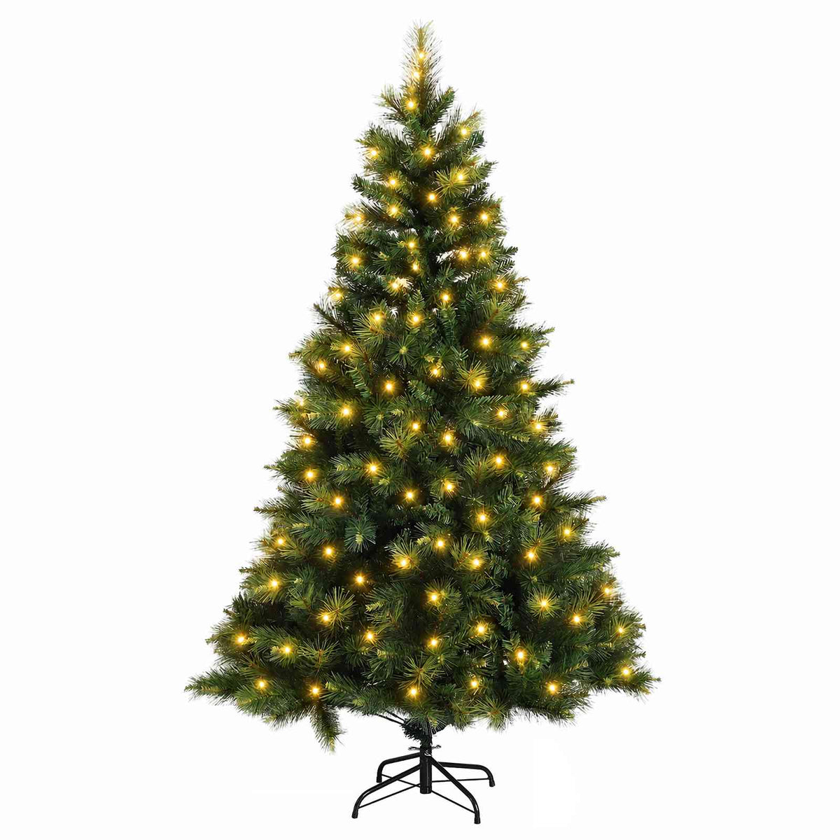 Artificial Christmas Tree with Bauble 150 LEDs Green Height 120 cm with LEDs