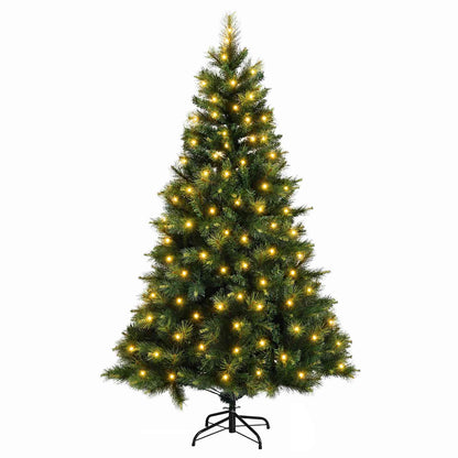 Artificial Christmas Tree with Bauble 150 LEDs Green with LEDs