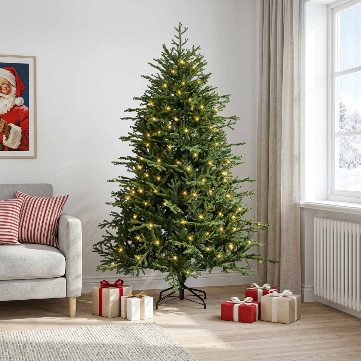 Artificial Christmas Tree with Bauble 150 LEDs 150 cm with LEDs