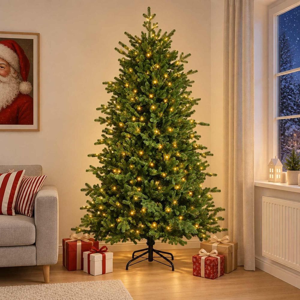 vidaXL Artificial Christmas Tree with Bauble 150 LEDs 150 cm