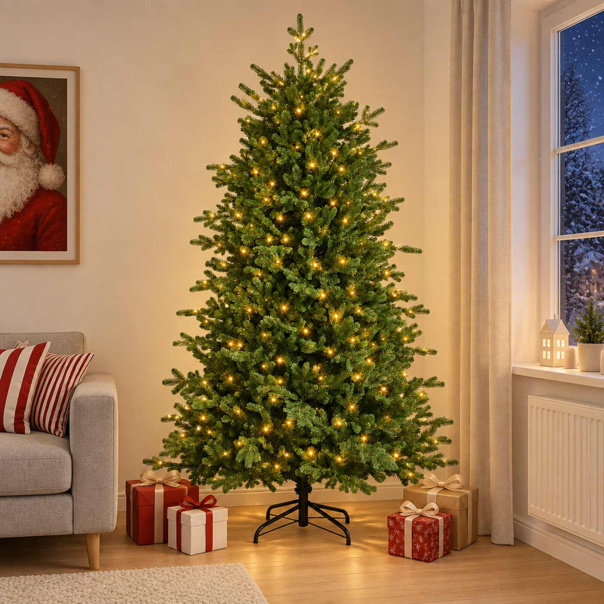 Artificial Christmas Tree with Bauble 150 LEDs 150 cm with LEDs