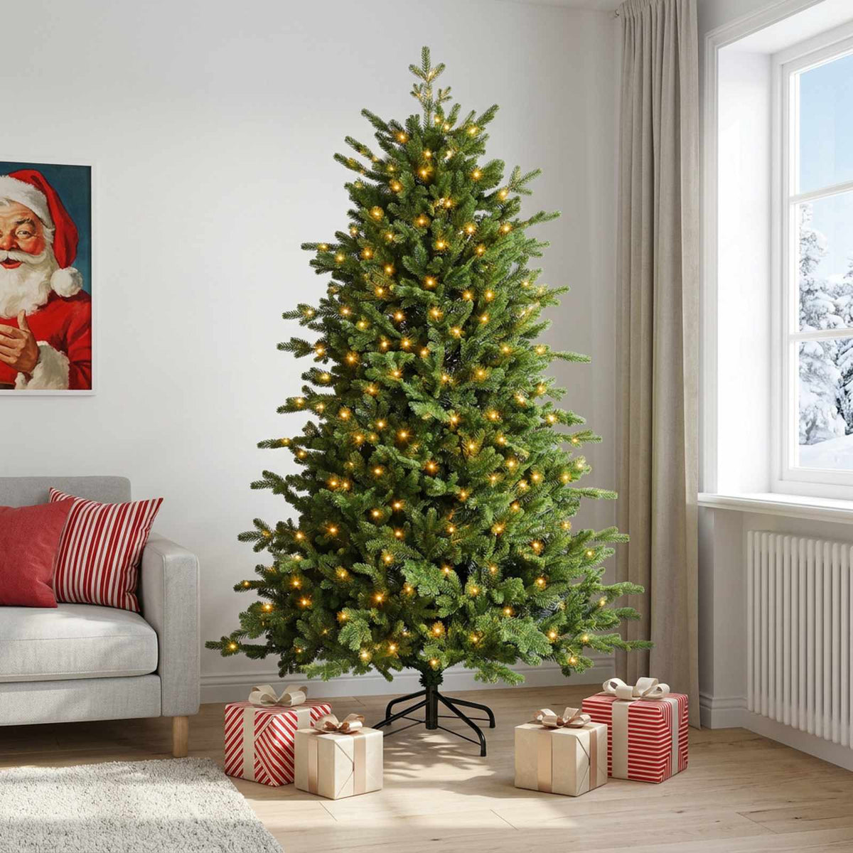 Artificial Christmas Tree with Bauble 150 LEDs 150 cm with LEDs
