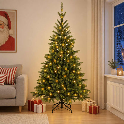 Artificial Christmas Tree with Bauble 300 LEDs 180 cm with LEDs