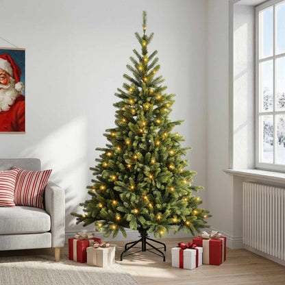 Artificial Christmas Tree with Bauble 300 LEDs 180 cm with LEDs
