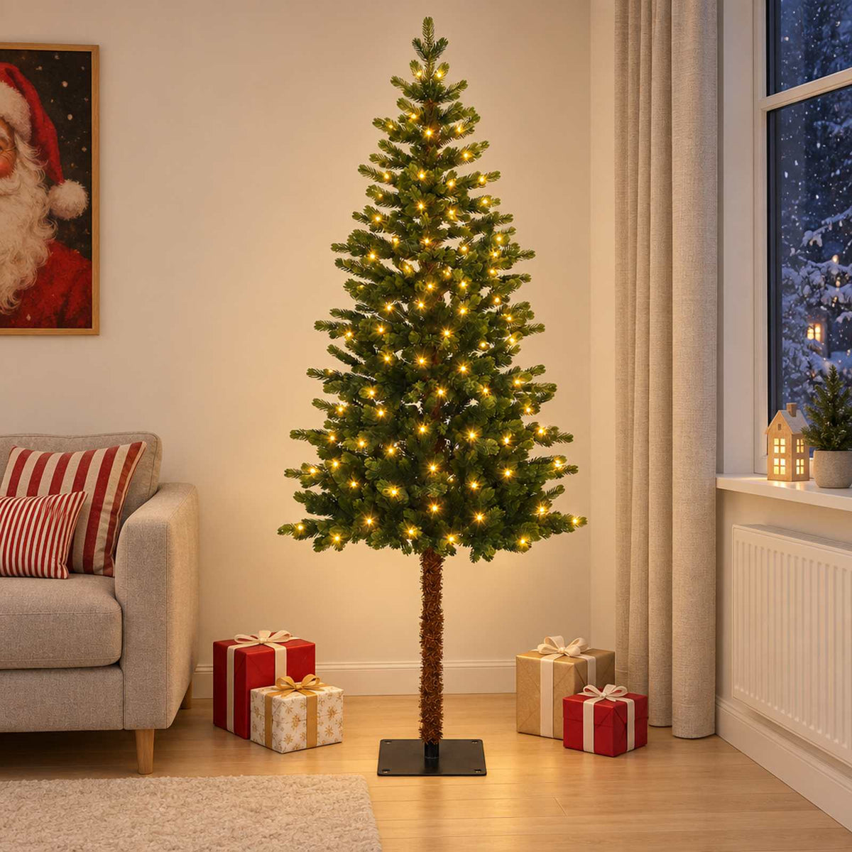 Artificial Christmas Tree with Bauble 150 LEDs Green 180 cm with LEDs