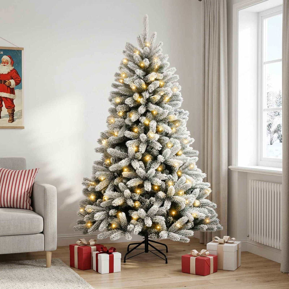 vidaXL Artificial Hinged Christmas Tree 120 cm 150 LEDs Warm White 3