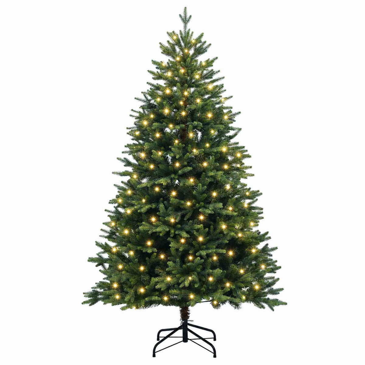 Artificial Christmas Tree with Bauble 150 LEDs Green 120 cm with LEDs