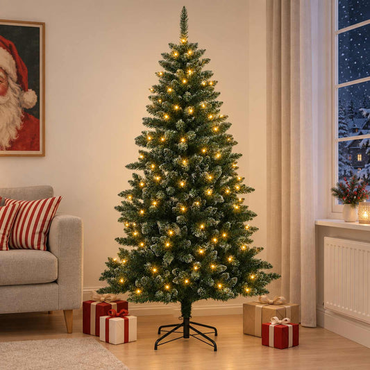 Artificial Christmas Tree with Bauble 150 cm 150 LEDs with LEDs