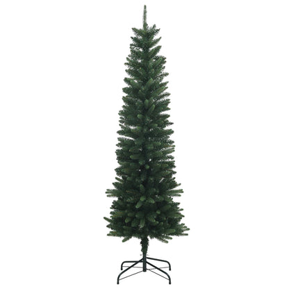 Artificial Slim Christmas Tree with Bauble 150 LEDs Green 120 cm with LEDs