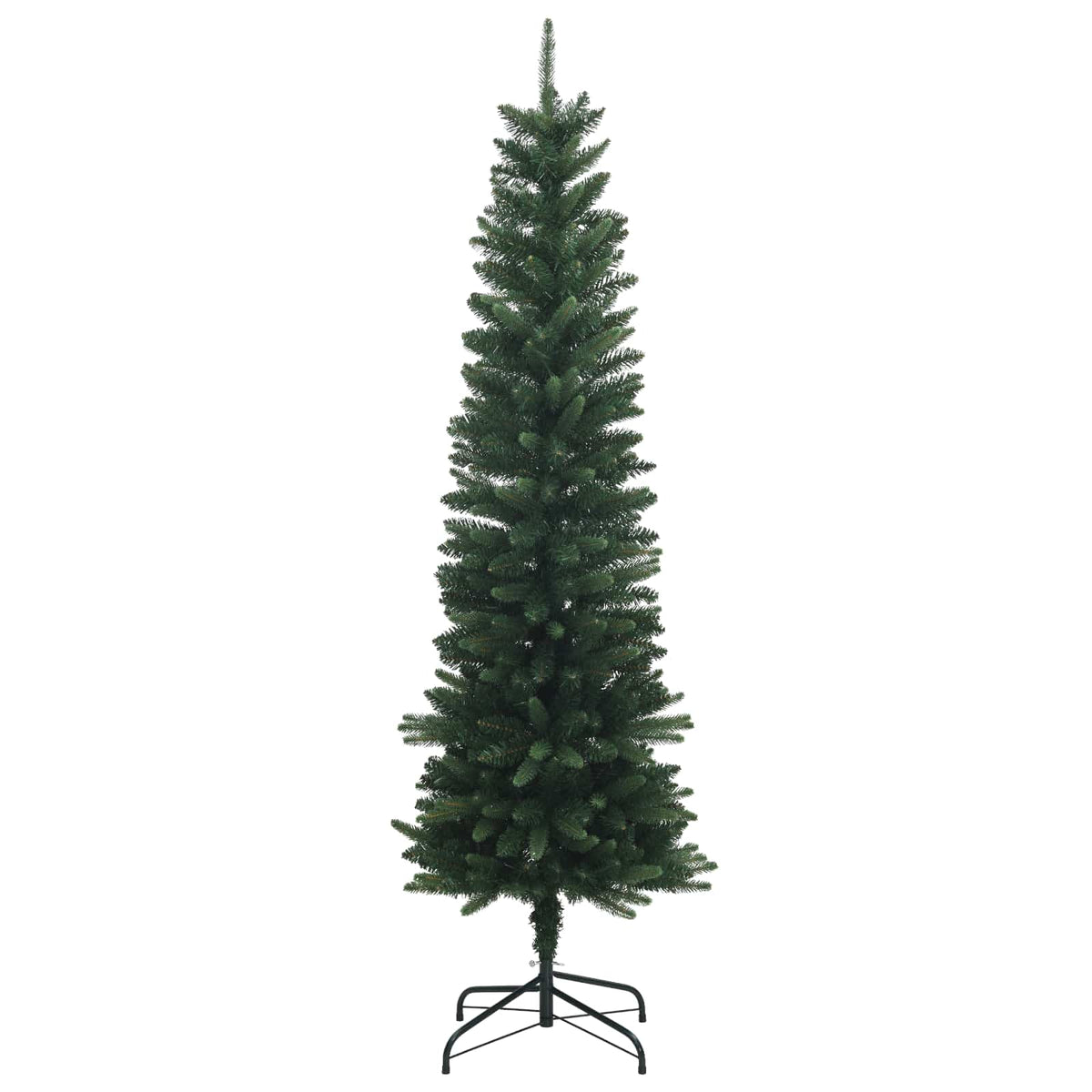 Artificial Slim Christmas Tree with Bauble 150 LEDs Green 150 cm with LEDs