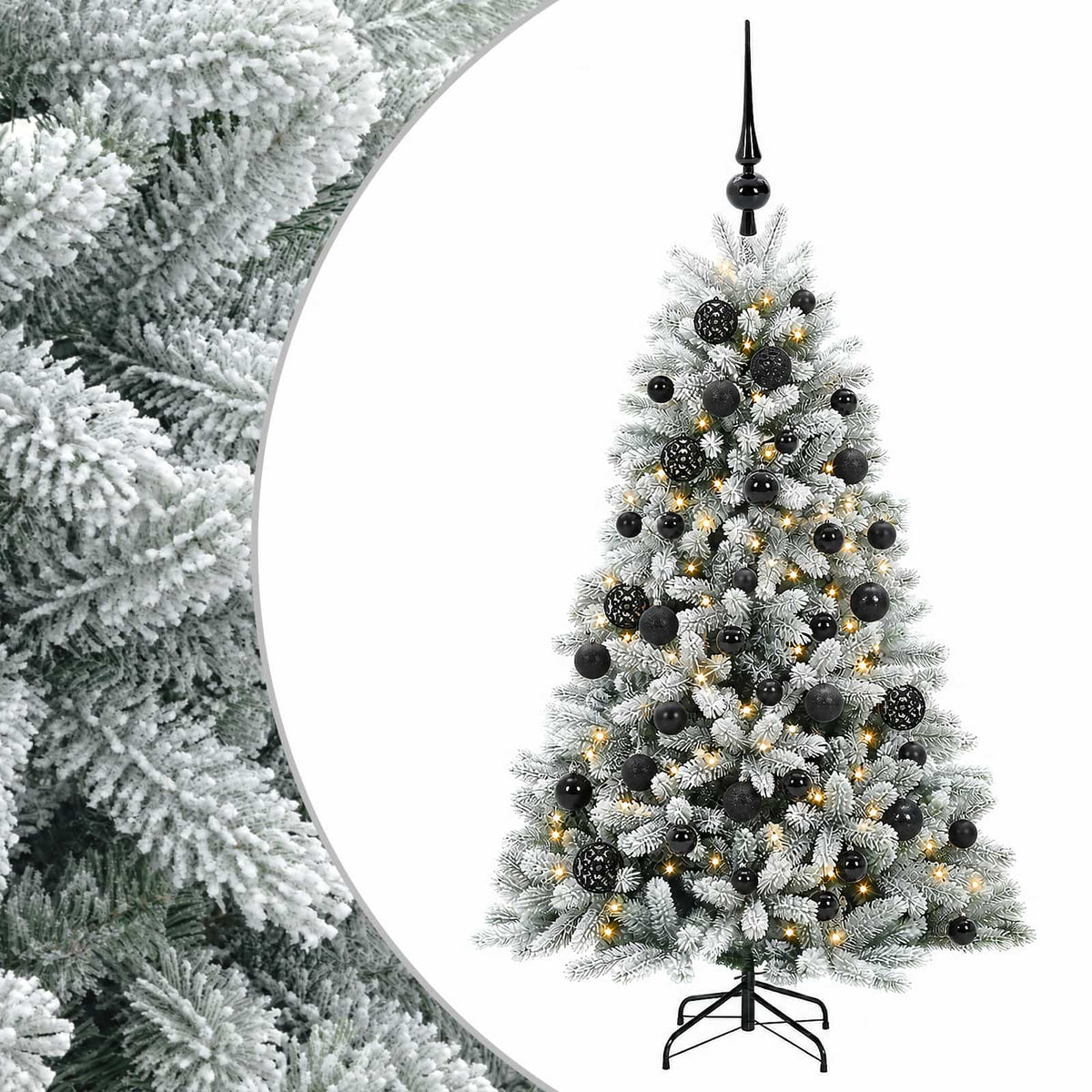 vidaXL Artificial Christmas Tree with Bauble 120 cm 150 LEDs 2
