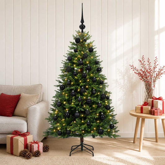 vidaXL Artificial Christmas Tree with Bauble 150 cm 150 LEDs 1