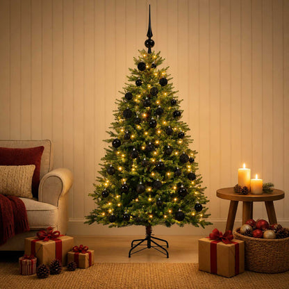 vidaXL Artificial Christmas Tree with Bauble 150 cm 150 LEDs 3