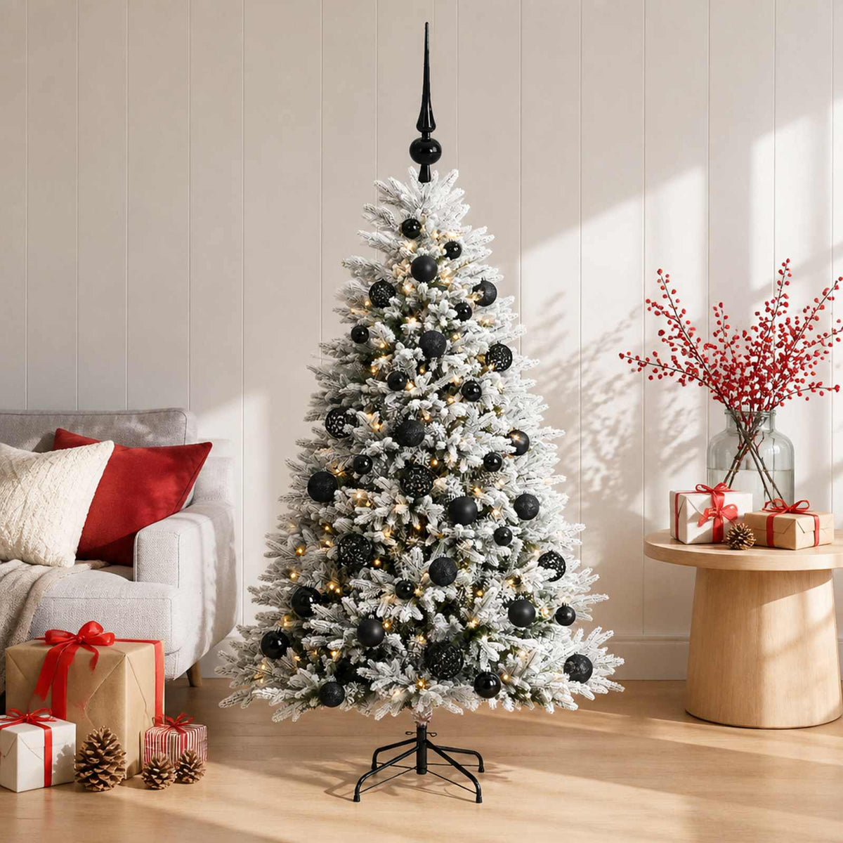 vidaXL Artificial Christmas Tree with Bauble 120 cm 150 LEDs 3