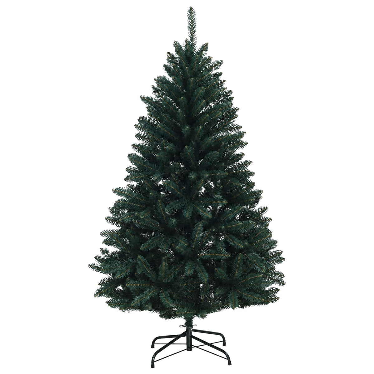 Artificial Christmas Tree with Bauble 150 cm Dark Green Ø 80 x 150 cm with 150 LEDs&black balls