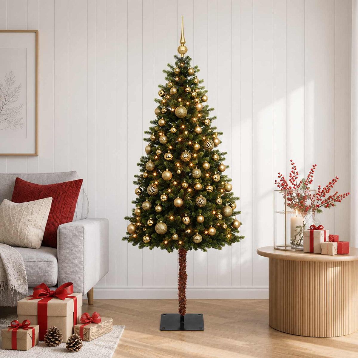 vidaXL Artificial Christmas Tree with Bauble 150 cm 150 LEDs 3